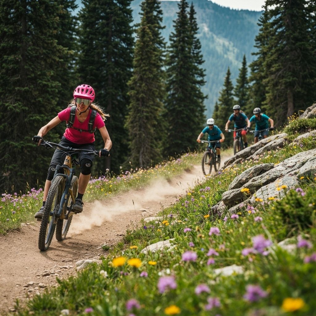 Mountain bikers on trail